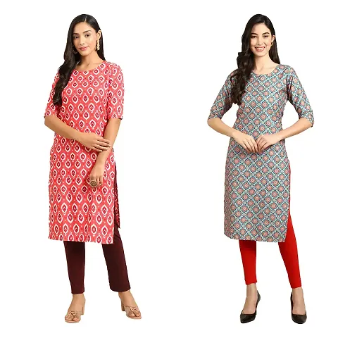 Straight Crepe Kurta Pack Of 2