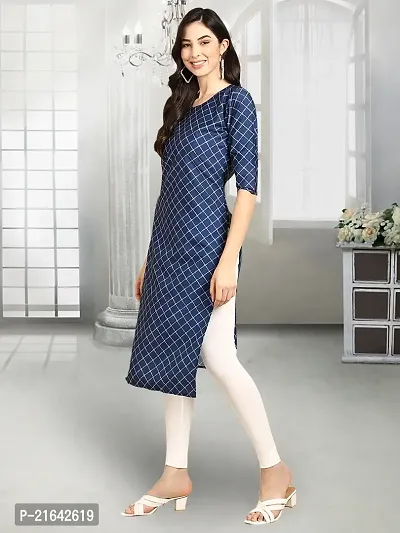 Stylish Blue Crepe Stitched Kurta For Women-thumb2