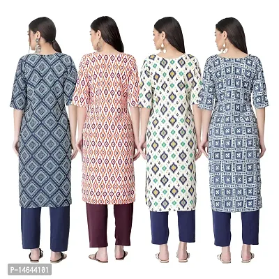 New Crepe Combo Printed Kurtis For Women Pack Of 4-thumb2