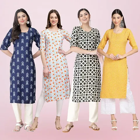 Women Stylish Crepe Staright Kurta