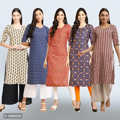 Women Stylish Crepe Printed Staright Kurta