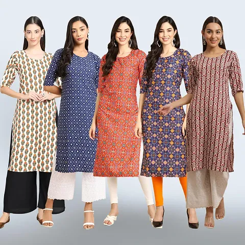 Women Stylish Crepe Staright Kurta