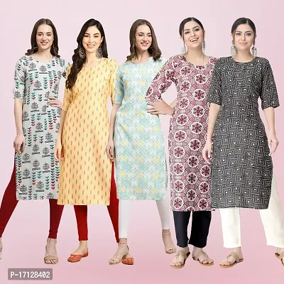 Women Stylish Crepe Printed Straight Kurta-thumb0