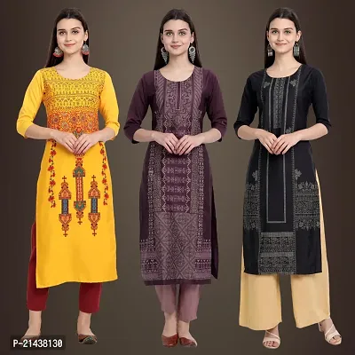 Fancy Crepe Kurtis for Women Pack Of 3-thumb0