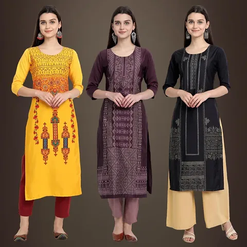 Fancy Crepe Kurtis for Women Pack Of 3