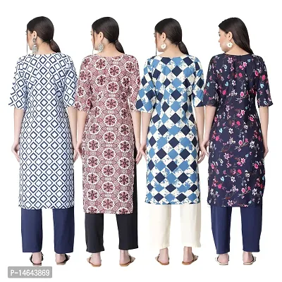 New Crepe Combo Printed Kurtis For Women Pack Of 4-thumb2