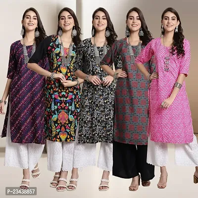 Fancy Crepe Kurtis For Women Pack Of 5