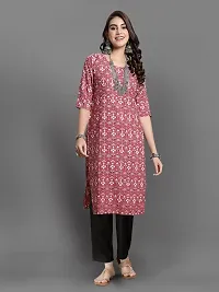 Stylish Crepe Printed Straight Kurta With Pant Set For Women-thumb1