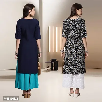 Fancy Rayon Kurtis For Women Pack Of 2-thumb2