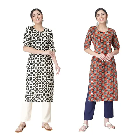 Crepe Combo Printed Kurtis For Women Pack Of 2 Vol 1