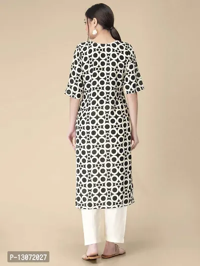 Straight Brown Printed Crepe Kurta-thumb4