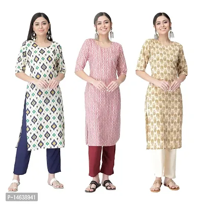 New Crepe Combo Printed Kurtis For Women Pack Of 3