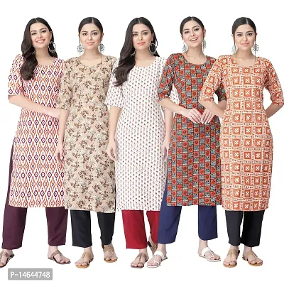 New Crepe Printed Kurtis Combo For Women Pack Of 5