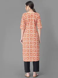 Stylish Orange Crepe Printed Kurta Bottom Set For Women-thumb2