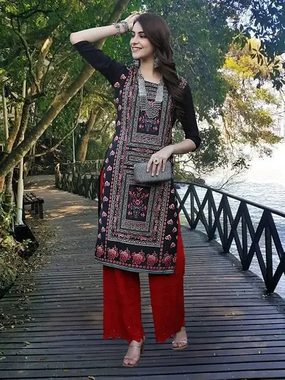 Elegant Crepe Straight Kurta For Women