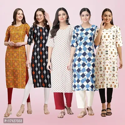 Women Stylish Crepe Printed Straight Kurta-thumb0