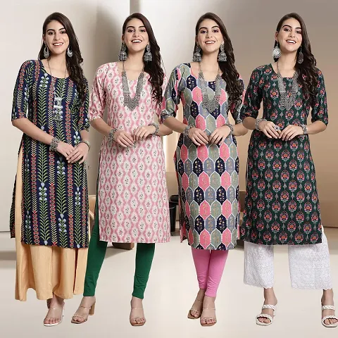 Fancy Crepe Kurtis for Women Pack Of 4