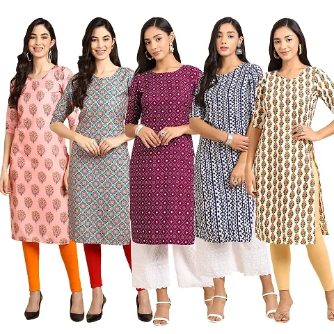 Women Stylish Crepe Straight Kurta