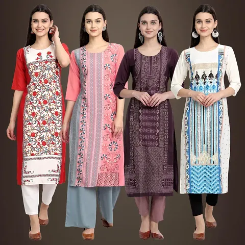 Stylish Fancy Crepe Kurtis Pack Of 4