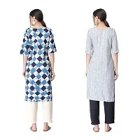 Attarctive Crepe Printed Straight Kurti Combo For Women Pack Of 2-thumb1