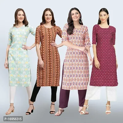 Women Stylish Crepe Straight Kurta