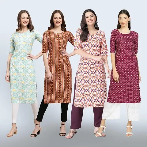 Women Stylish Crepe Straight Kurta