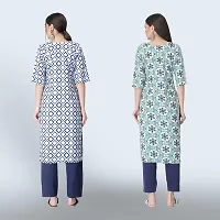 Women Stylish Crepe Ethnic Motif Casual Straight Kurta-thumb1