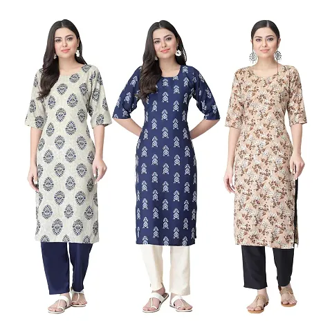 Classic Crepe Kurtis For Women Combo Pack Of 3