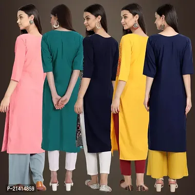 Fancy Crepe Kurtis For Women Pack Of 5-thumb2