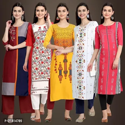 Fancy Crepe Kurtis For Women Pack Of 5