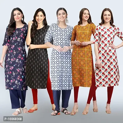 Women Stylish Crepe Printed Staright Kurta-thumb0