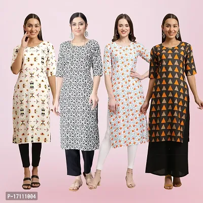 Women Stylish Crepe Printed Straight Kurta-thumb0