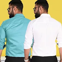 Comfortable Multicoloured Cotton Long Sleeve Formal Shirt For Men Pack Of 2-thumb1