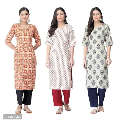 New Crepe Combo Printed Kurtis For Women Pack Of 3