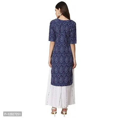 Attractive Straight Multicoloured Printed Crepe Kurta Combo For Women Pack Of 5-thumb3