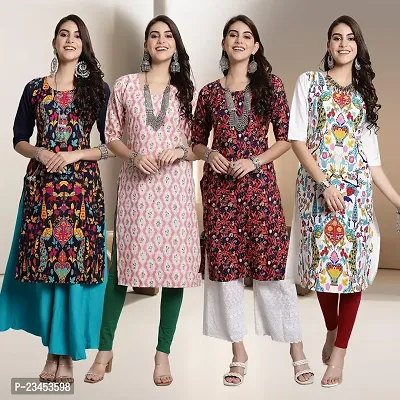 Fancy Crepe Kurtis for Women Pack Of 4