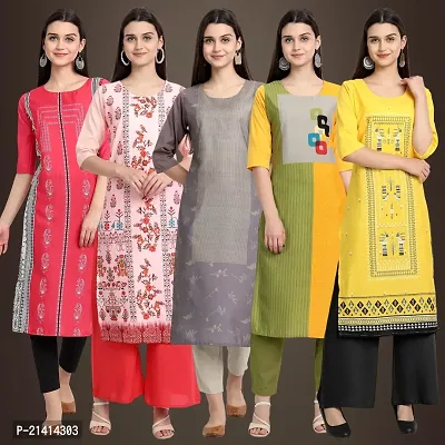 Fancy Crepe Kurtis For Women Pack Of 5