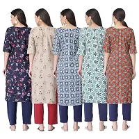 New Crepe Printed Kurtis Combo For Women Pack Of 5-thumb1