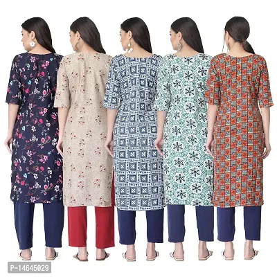 New Crepe Printed Kurtis Combo For Women Pack Of 5-thumb2