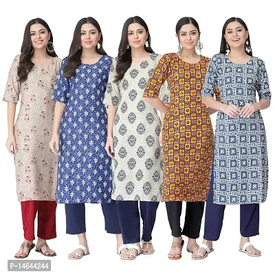 New Crepe Printed Kurtis Combo For Women Pack Of 5