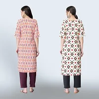 Women Stylish Crepe Ethnic Motif Casual Straight Kurta-thumb1