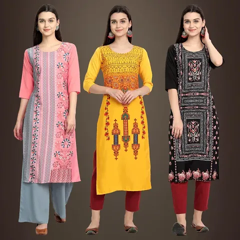 Fancy Crepe Kurtis Pack Of 3