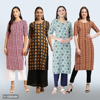 Women Stylish Crepe Straight Kurta