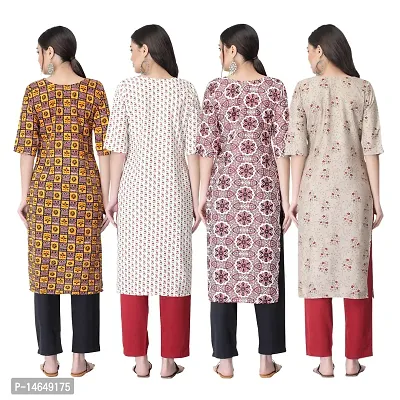 New Crepe Combo Printed Kurtis For Women Pack Of 4-thumb2