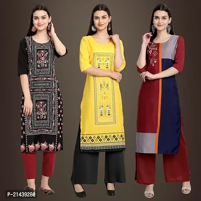 Fancy Crepe Kurtis for Women Pack Of 3-thumb0