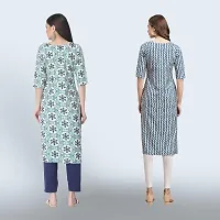 Women Stylish Crepe Ethnic Motif Casual Straight Kurta-thumb1