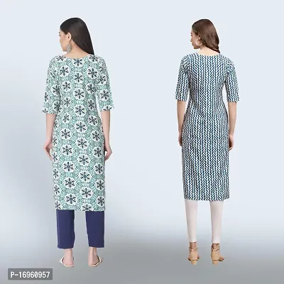 Women Stylish Crepe Ethnic Motif Casual Straight Kurta-thumb2