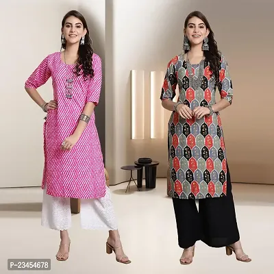 Fancy Rayon Kurtis For Women Pack Of 2-thumb0