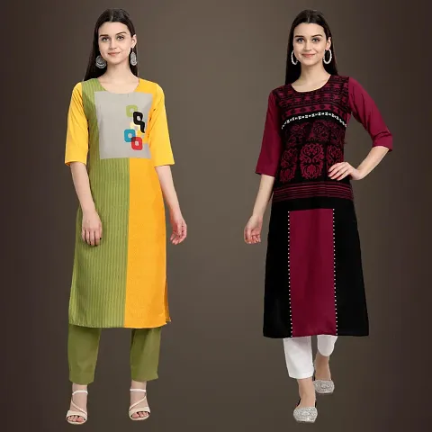 Fancy Crepe Kurtis for Women Pack Of 2