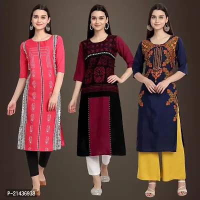 Fancy Crepe Kurtis for Women Pack Of 3-thumb0